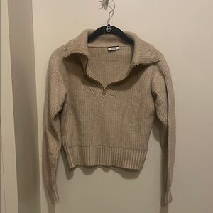 J. Crew Taupe 100% Cashmere Quarter Zip